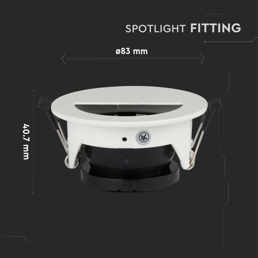 GU10 Fitting Mezzo giro Bianco & Nero