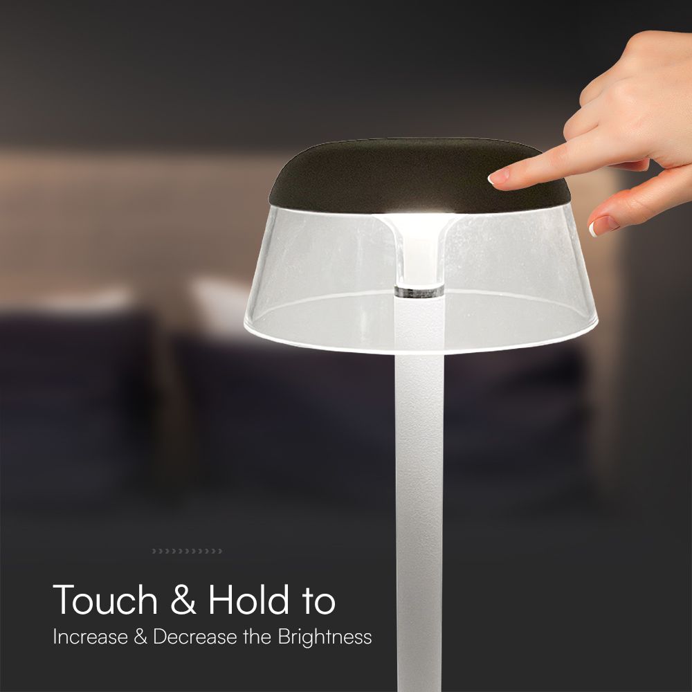 2W LED Table Lamp (130*285) 3in1 Dimmable White Body img 1