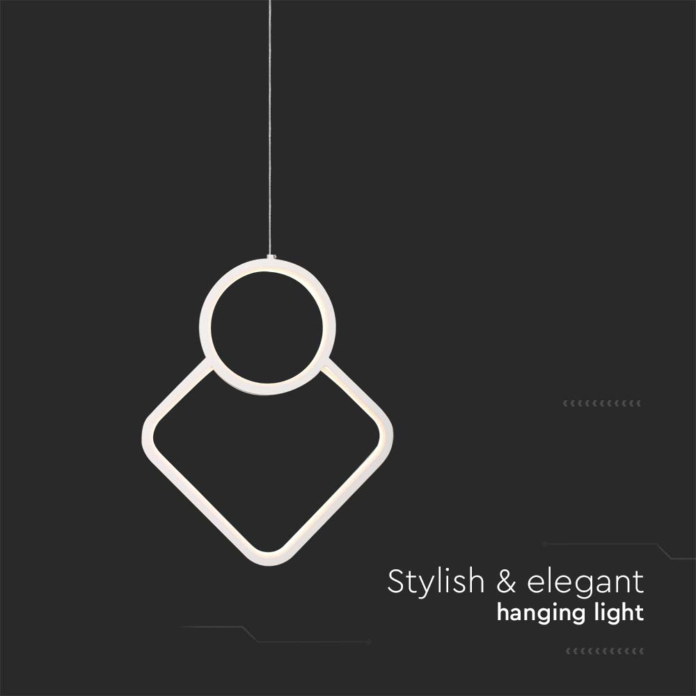 LED Designer Metal Hanging Lamp White Body 3000K img 1