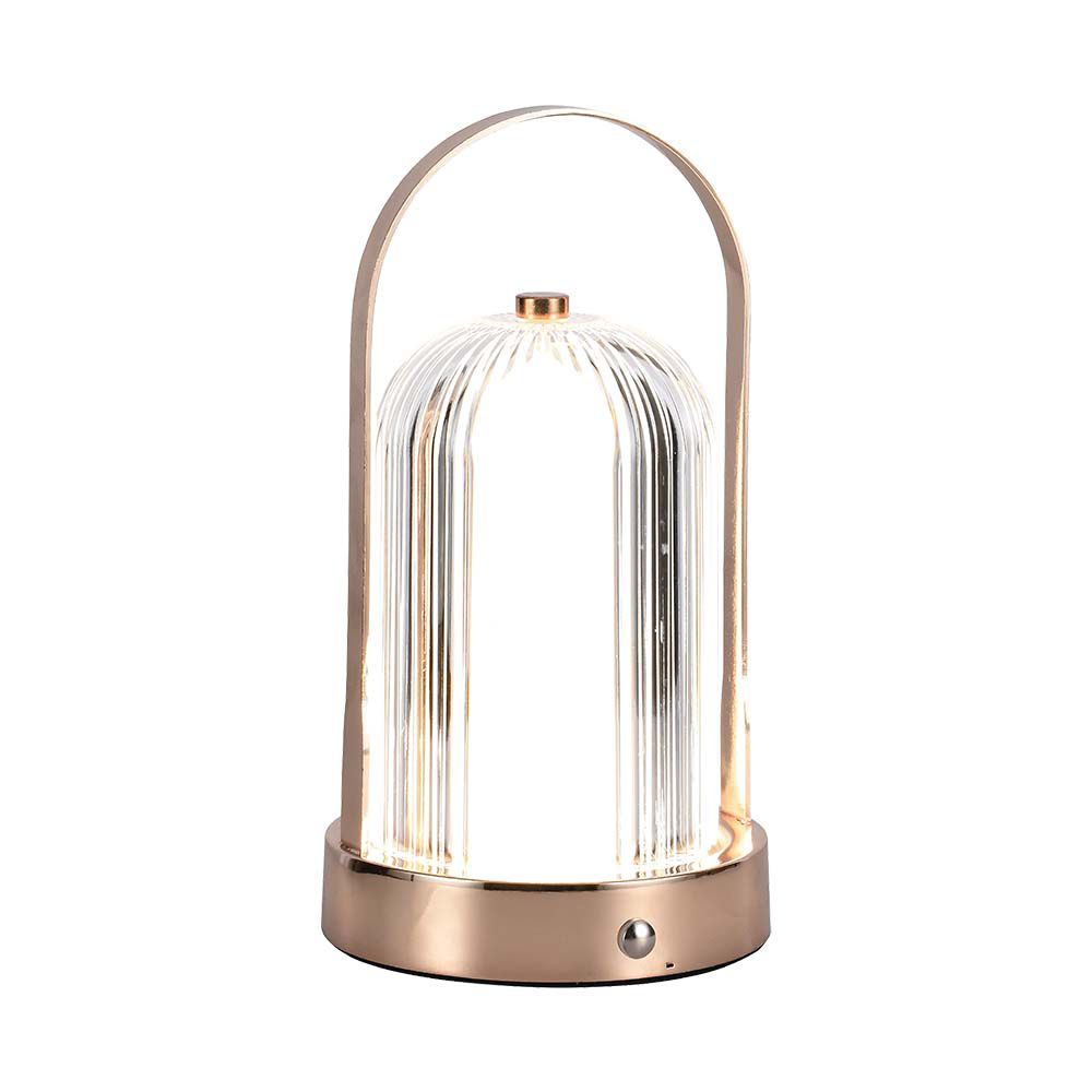 Lampada LED da Tavolo 1W 120x190 Colore Bronzo antico Ricaricabile con USB C Touch Dimmerabile 3in1