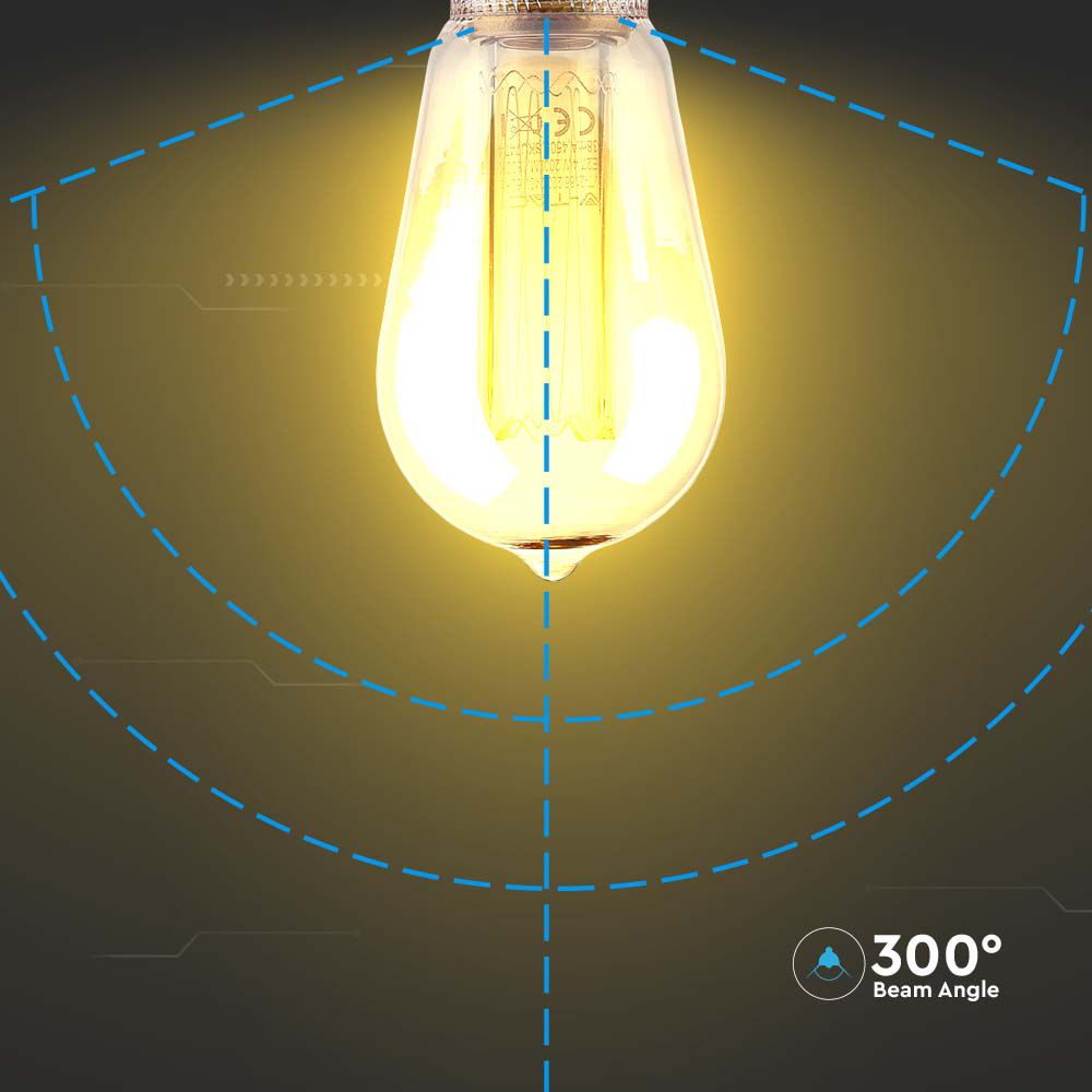 LED - 4W Filament E27 ST64 Amber Art 2200K img 1