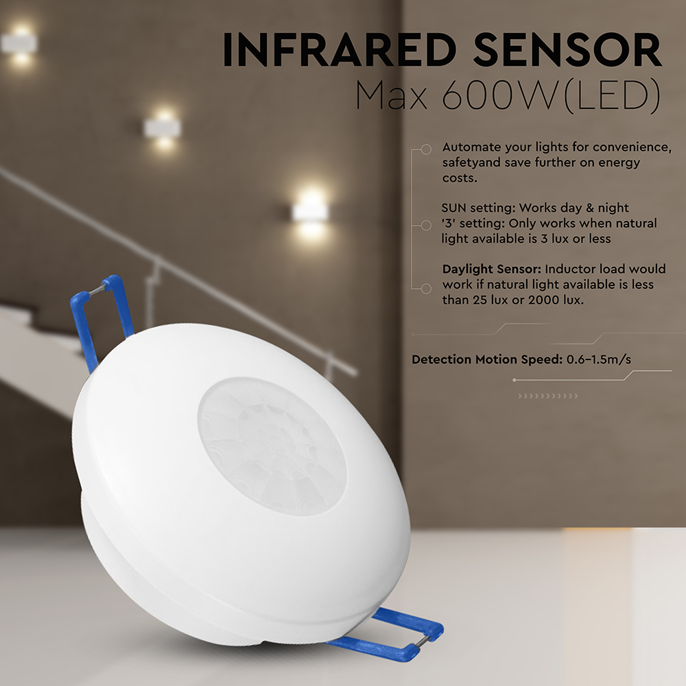PIR Ceiling Sensor 2IN1 White Body