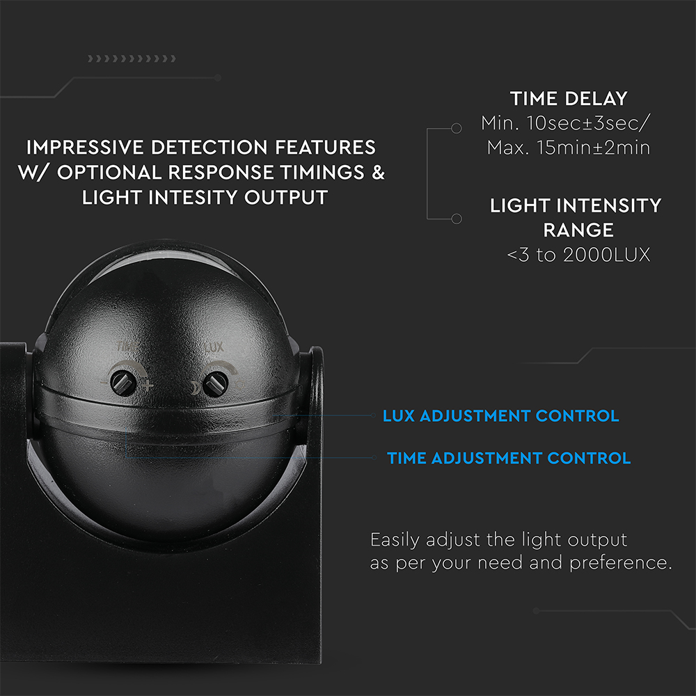 Infrarosso Sensore di movimento Corpo Nero img 2