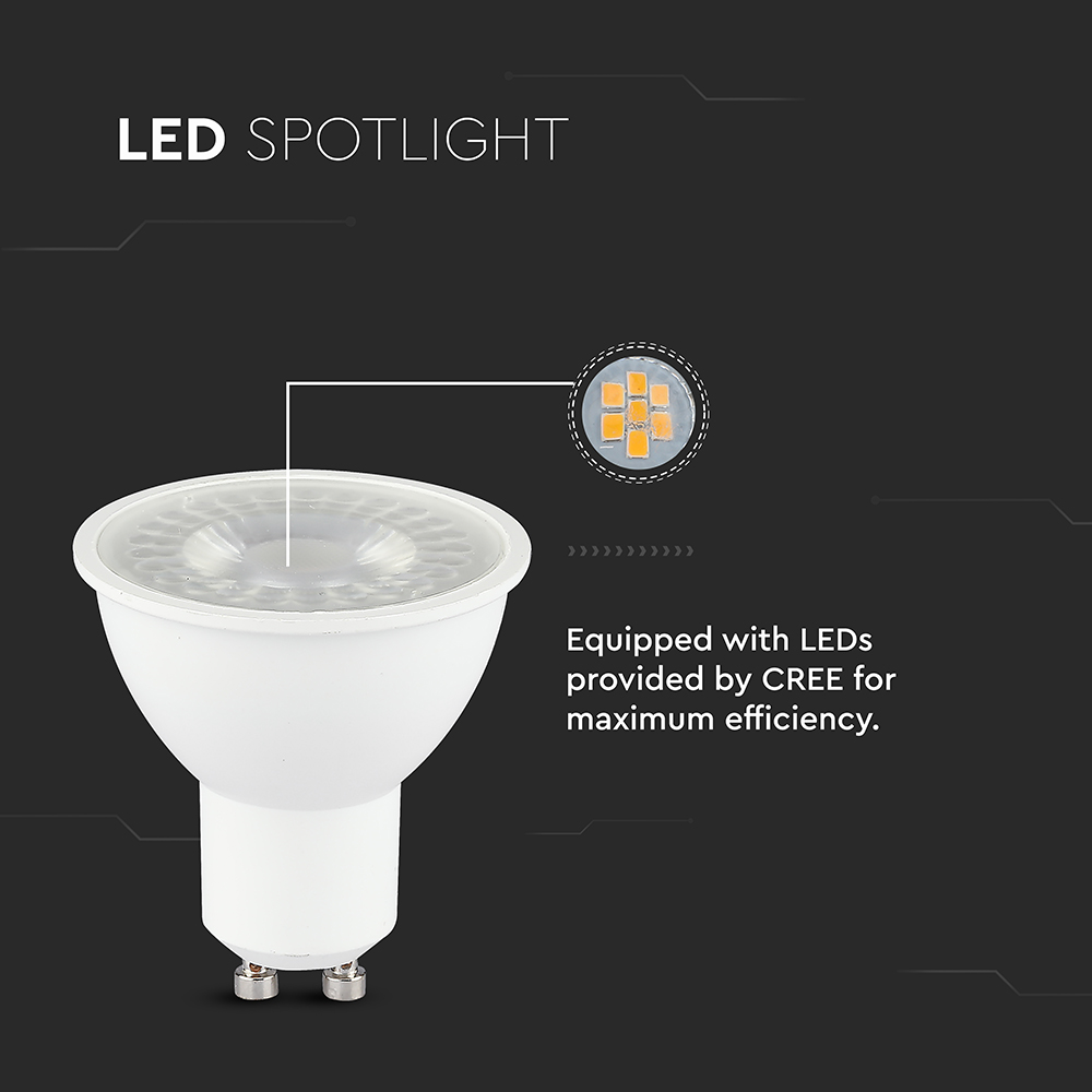 LED Spotlight - CREE CHIP 7.5W GU10 Plastic 110° 4000K