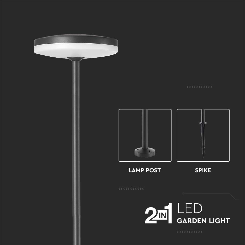 Lampada LED da Giardino 12W con Picchetto a con Doppio Fissaggio a Terra Colore Antracite d:15*h:80cm 3000K IP65 img 1