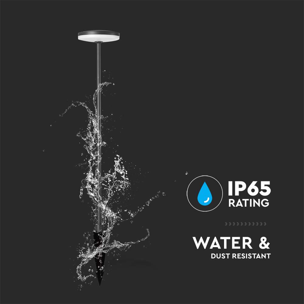 Lampada LED da Giardino 12W con Picchetto a con Doppio Fissaggio a Terra Colore Antracite d:15*h:80cm 3000K IP65 img 2
