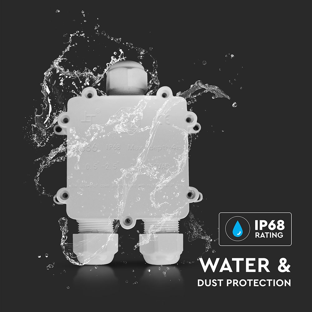 Impermeabile Bianca Scatola di Derivazione con Terminali 8-12mm IP68