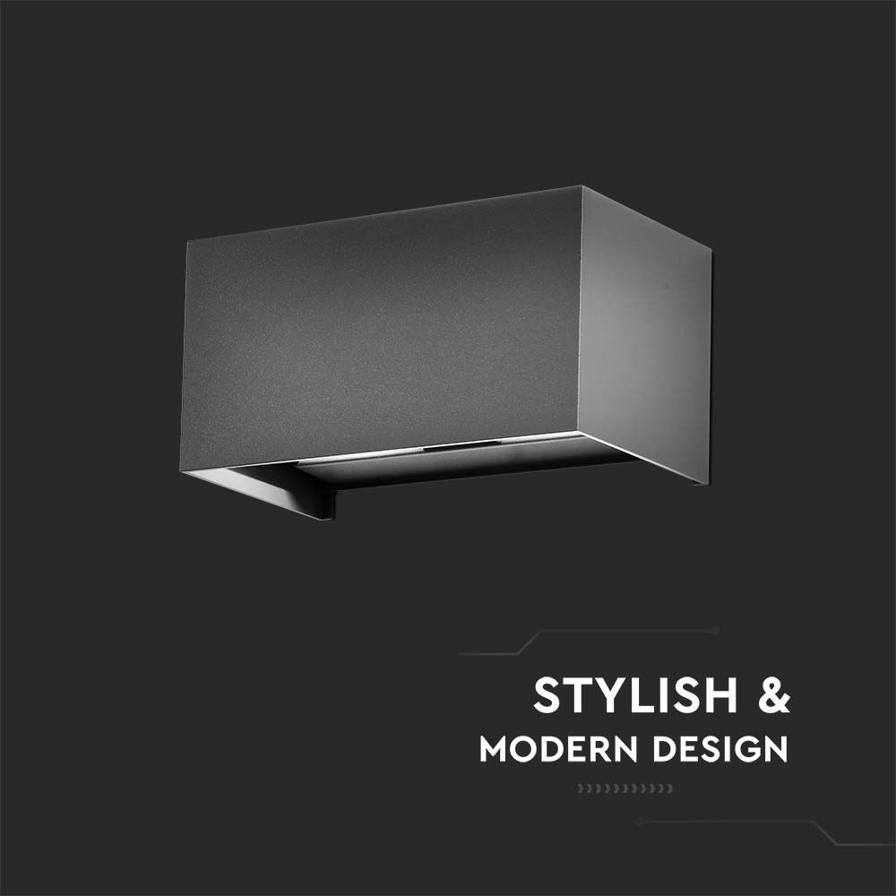 24W LED Wall Light Grey Body 3000K IP65