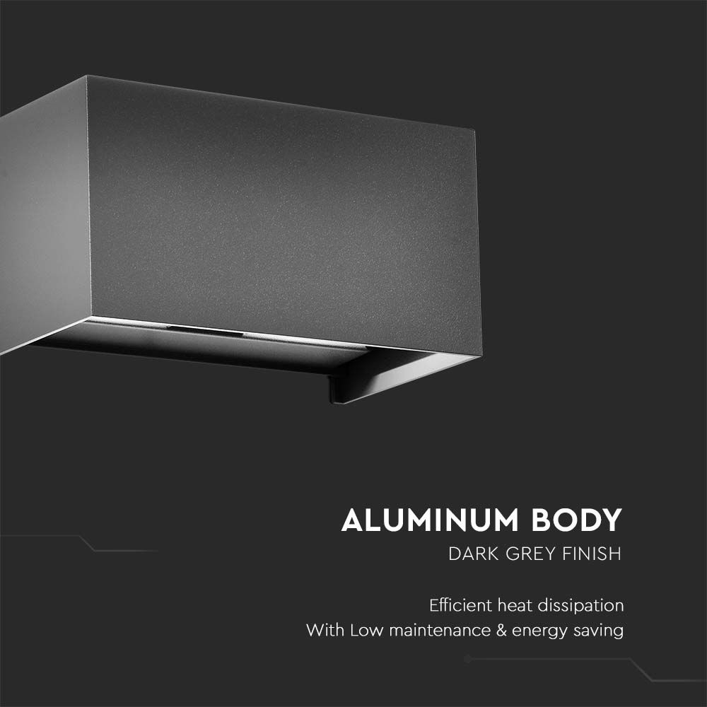 24W LED Wall Light Grey Body 3000K IP65 img 1
