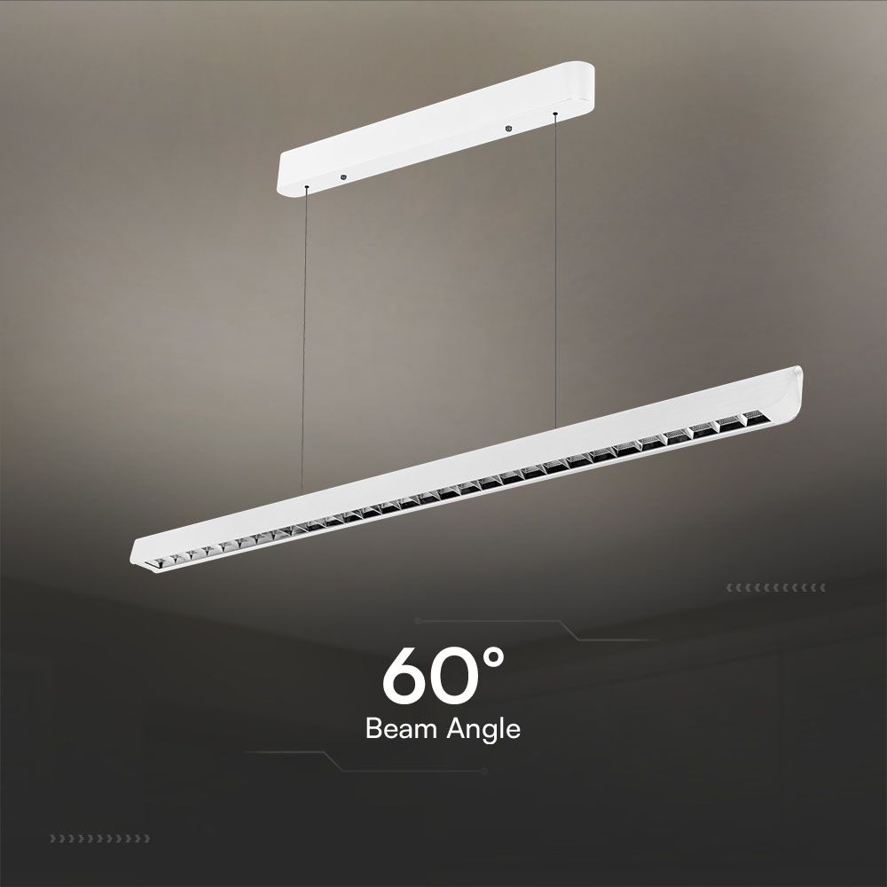 36W LED Linear Hanging Suspension Light Lens Type-CCT:3IN1 - White img 3