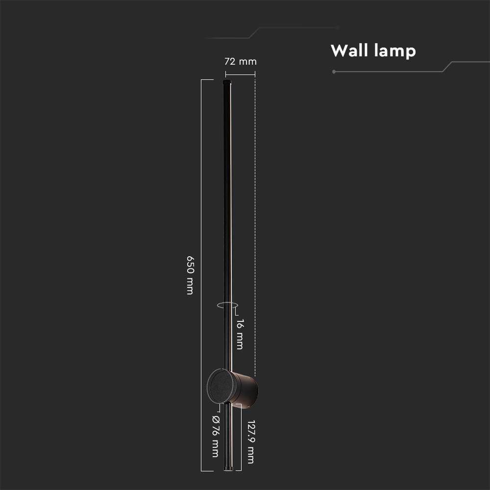 Lampada LED da Muro 12W Colore Nero 3000K IP65