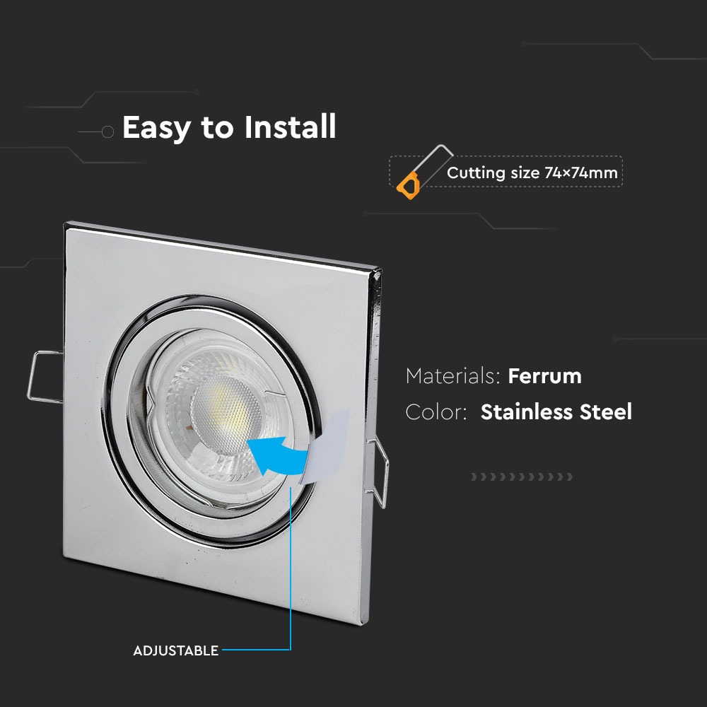 Adattatore per Faretti GU10 Quadrato Chrome img 1
