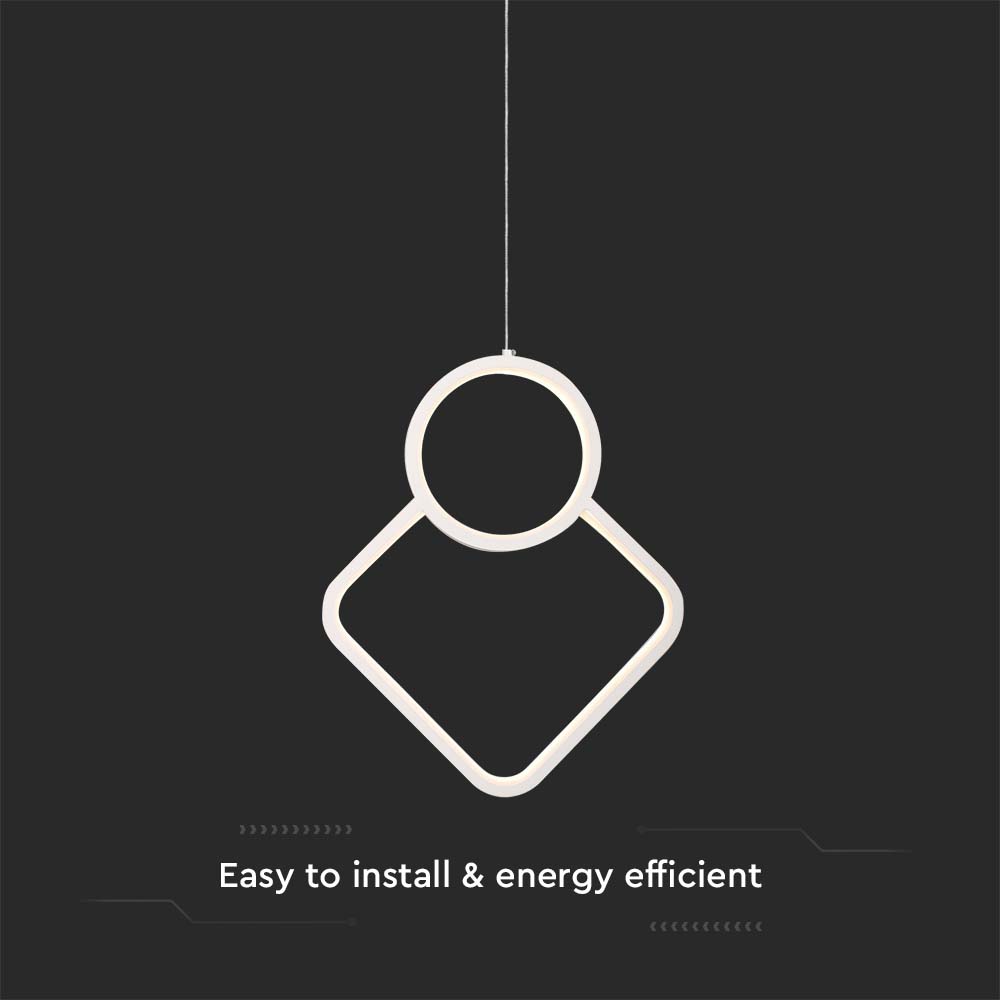 LED Designer Metal Hanging Lamp White Body 3000K img 2