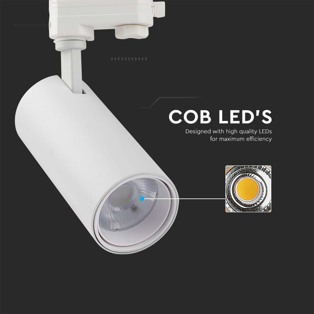 Faretto LED COB da Binario 30W Colore Bianco 3in1