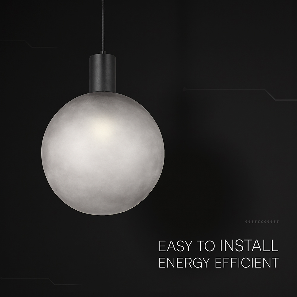 E27 Decorative Hanging Lamp (D100*H25mm) Matt Black+Smokey Grey