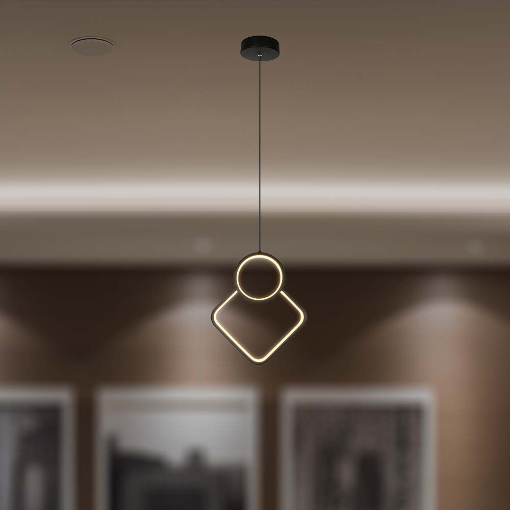 LED Designer Metal Hanging Lamp Black Body 3000K