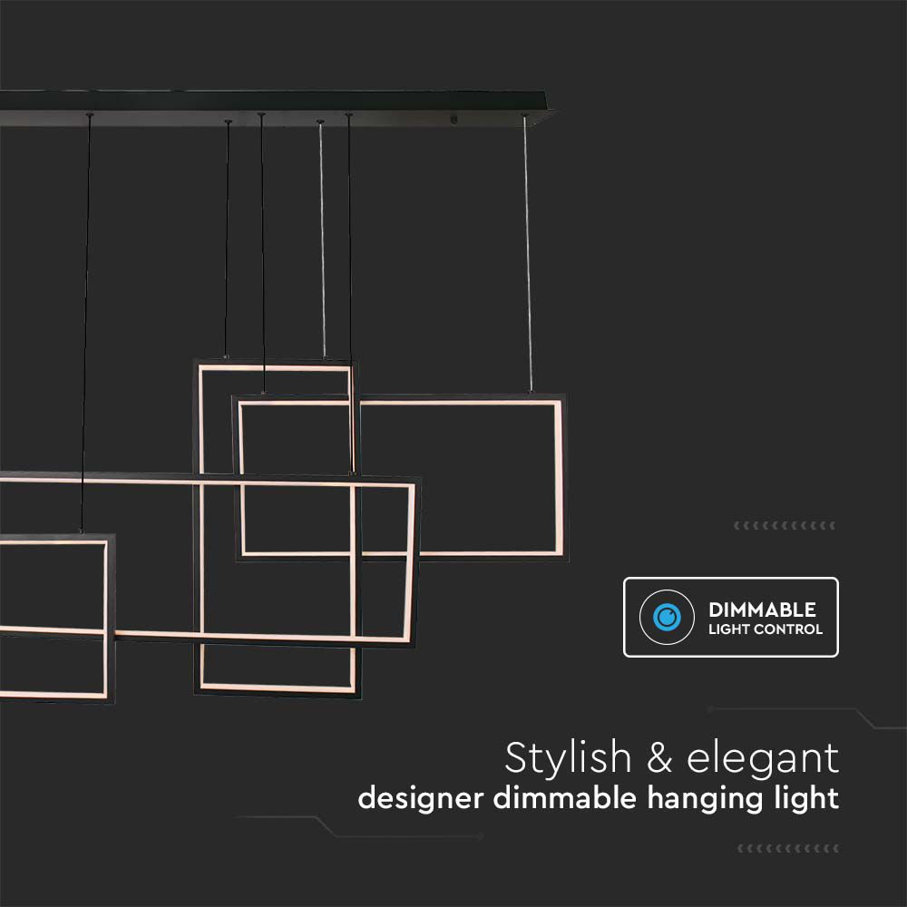 Lampadario LED a Sospensione 45W 120*50*60cm dal Design Moderno Colore Nero Dimmerabile 3000K img 1
