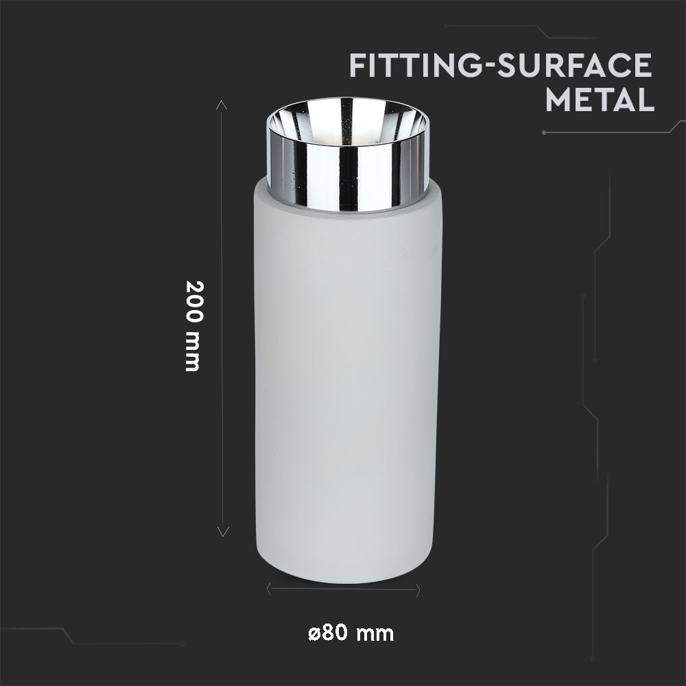 GU10 Fitting Gesso Metal Grey Concrete Chrome Bottom