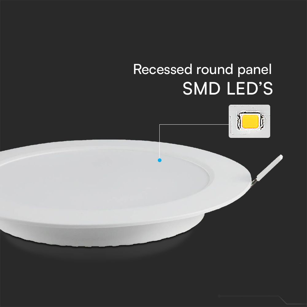 18W LED SAMSUNG CHIP Backlit Panel Recessed - Round 6400K