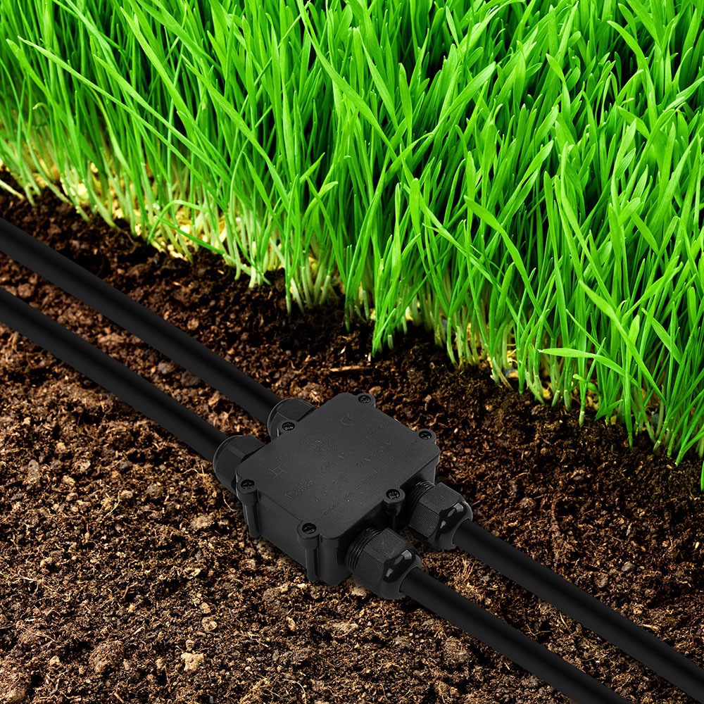 Impermeabile Nera 4 Pin Scatola di Derivazione con Terminali 8-12mm IP68