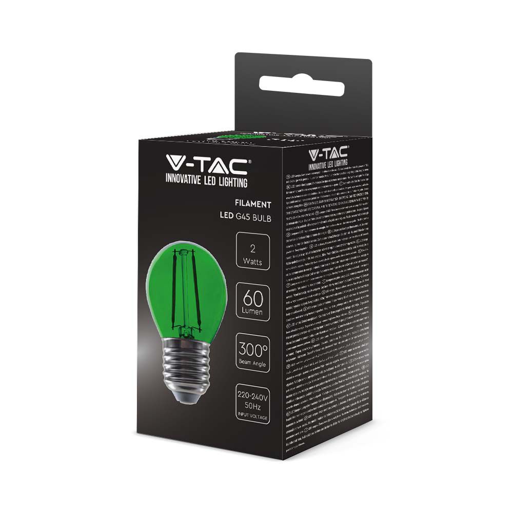 LED - 2W Filament E27 G45 Green
