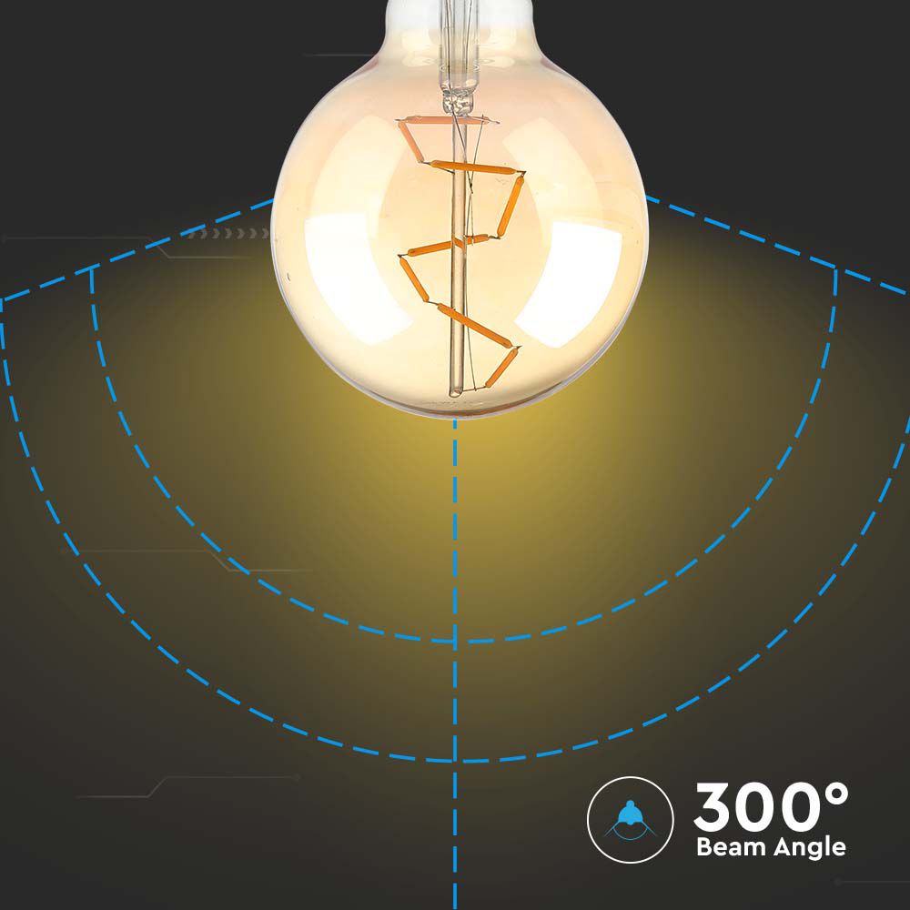 LED - 4W Filament E27 G95 Amber 2200K img 1