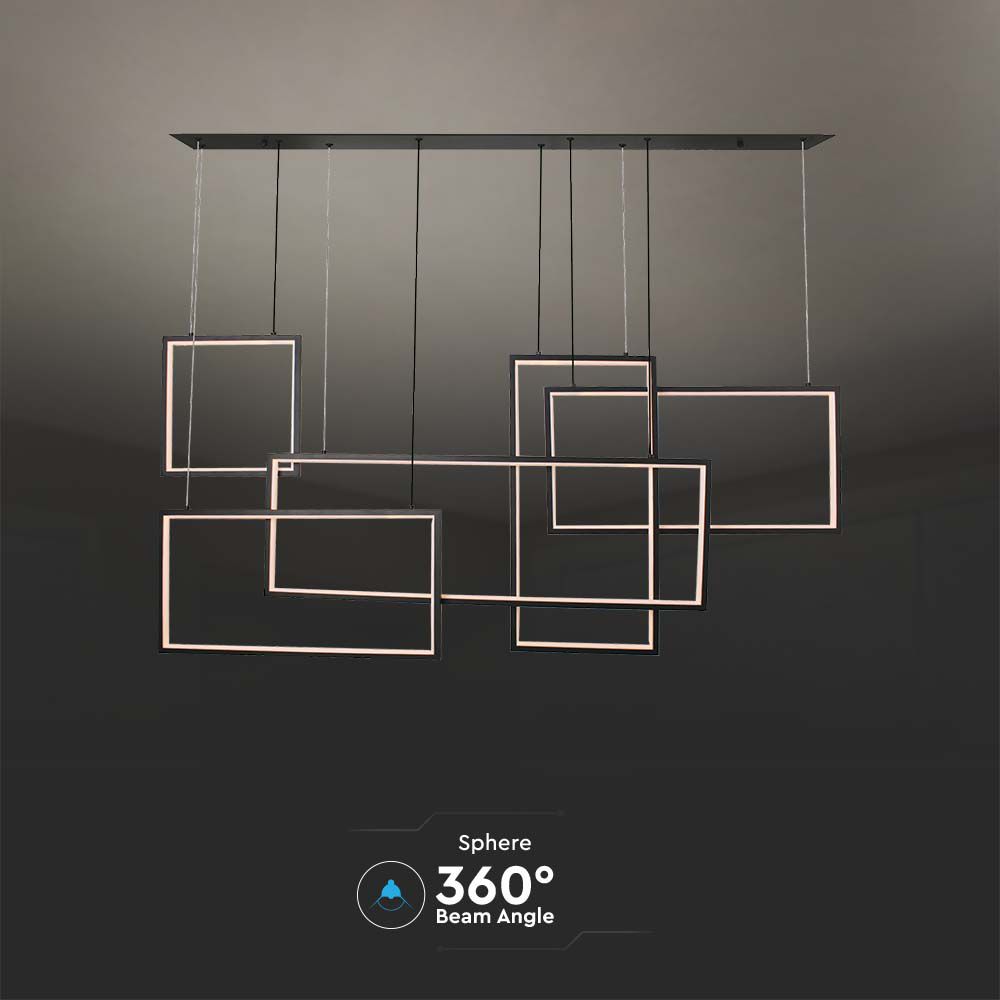 Lampadario LED a Sospensione 45W 120*50*60cm dal Design Moderno Colore Nero Dimmerabile 3000K img 2