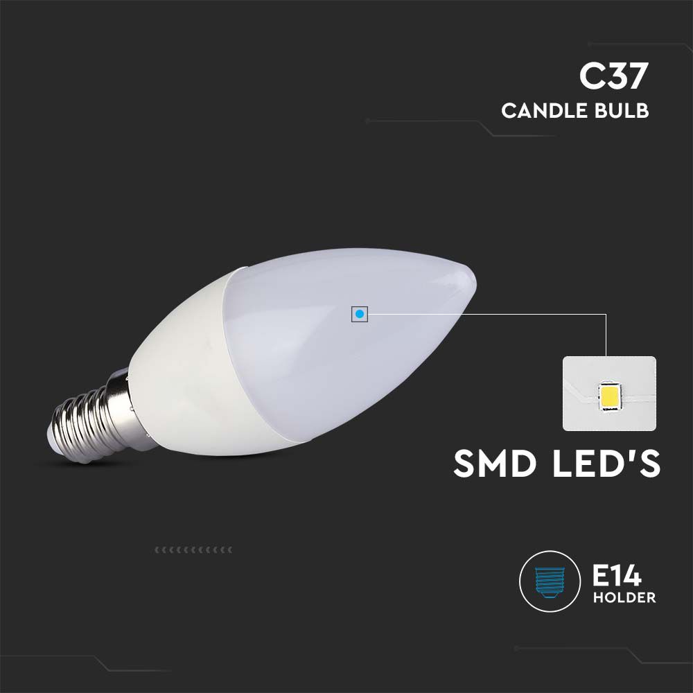 LED - 2.9W E14 Plastic Candle 6400K