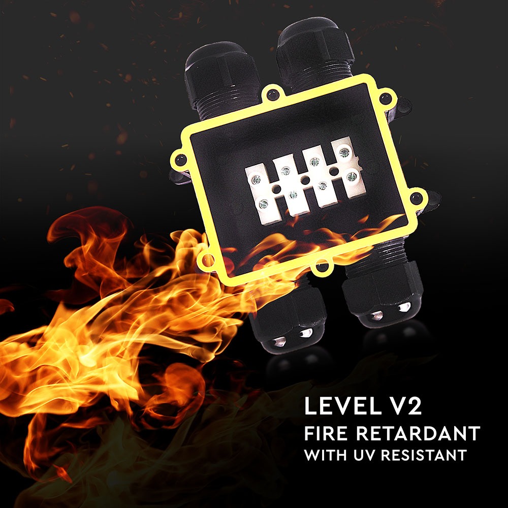 Impermeabile Nera 4 Pin Scatola di Derivazione con Terminali 8-12mm IP68 img 1