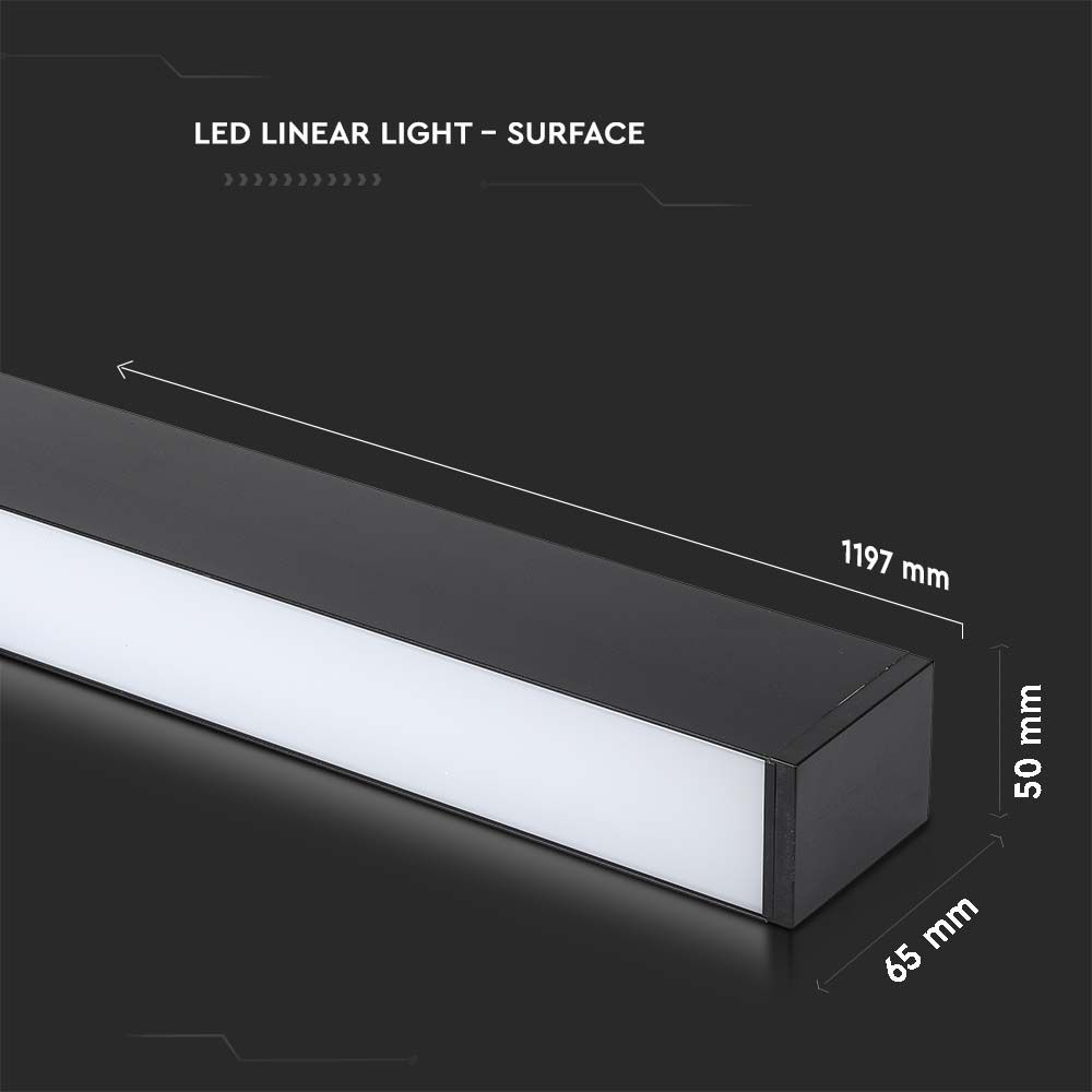 Linear Light SAMSUNG CHIP 40W Surface Black Body 6500K