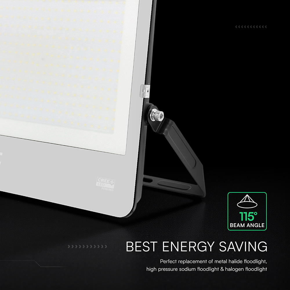 300W LED Floodlight CREE CHIP Black Body Grey Glass 6500K 135LM/W img 2