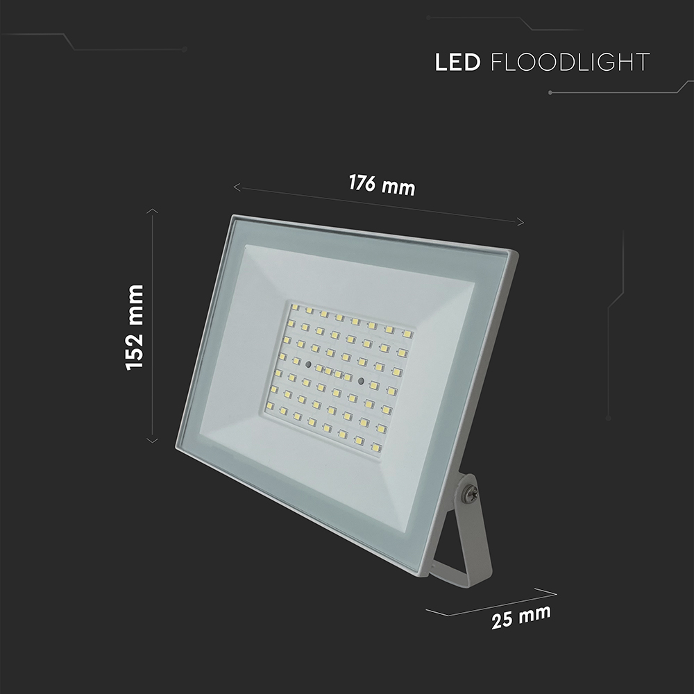 50W LED Floodlight 4000K White Body