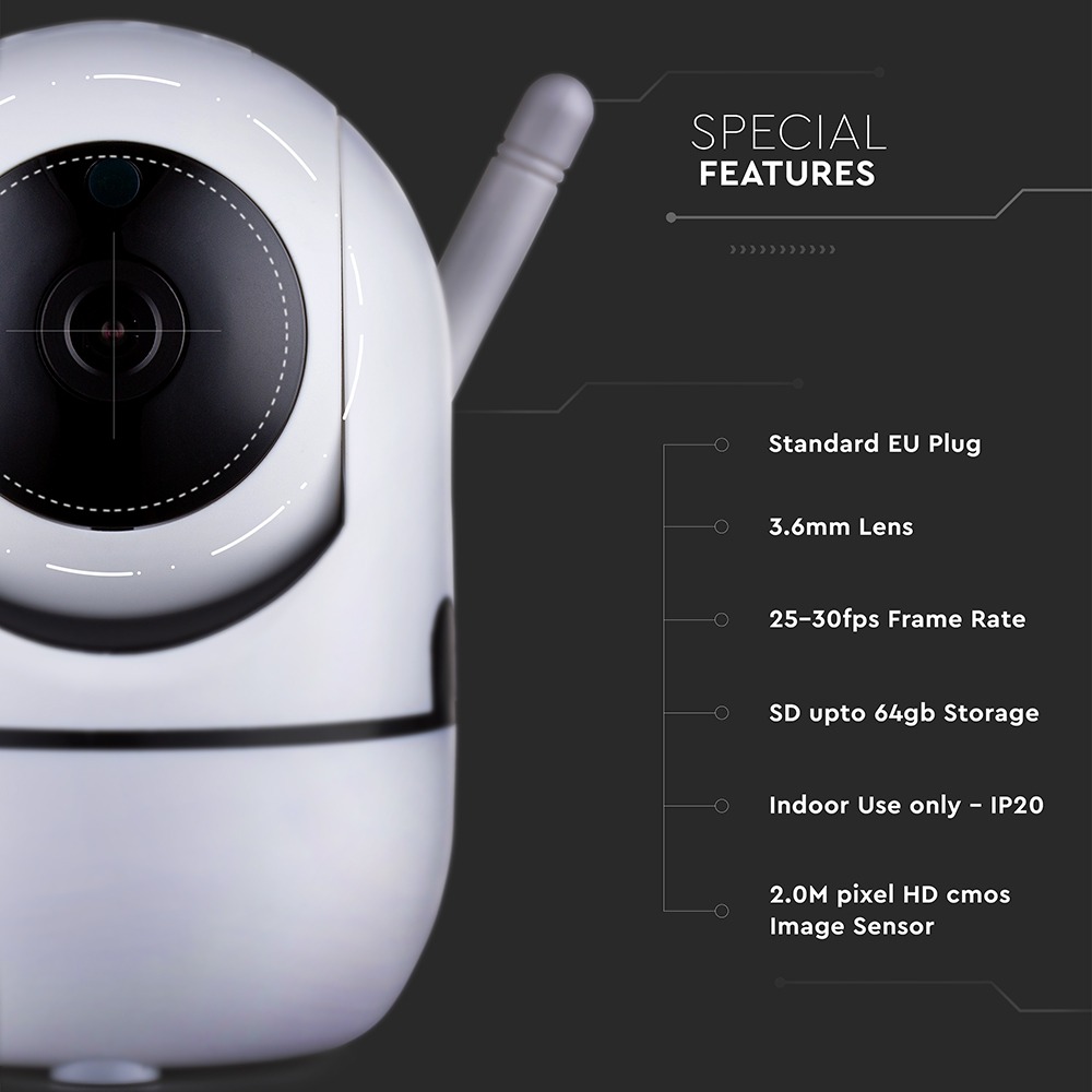 1080P IP Indoor Camera EU Power Plug & Auto Track Function img 1