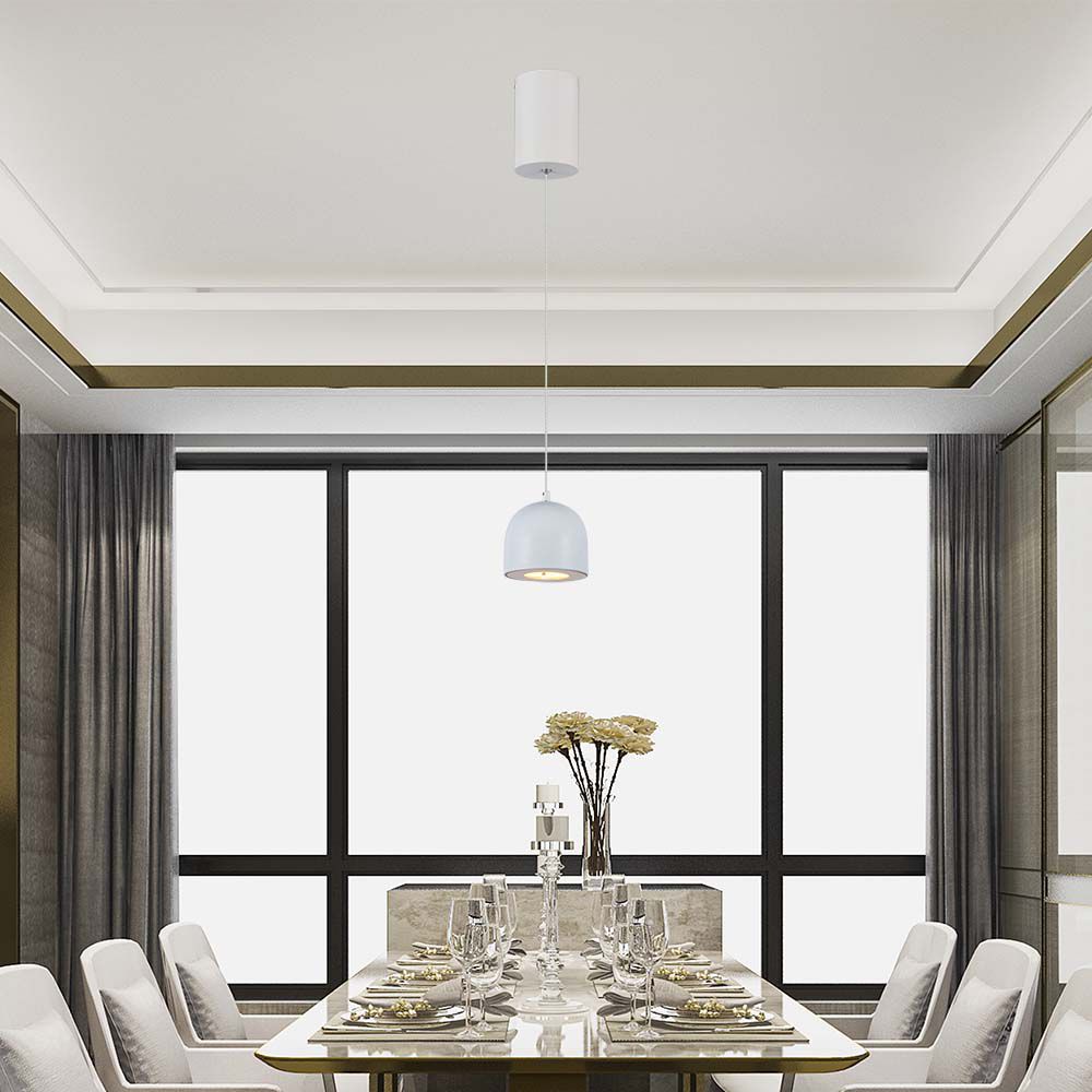 Lampadario LED a Cilindro in Metallo 8.5W 10x162cm Colore Bianco 3000K