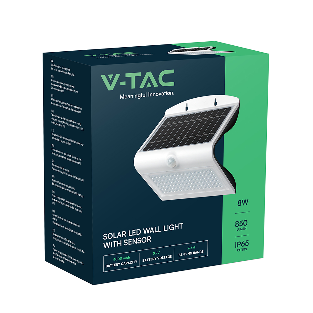 6.8W LED Lampada Solare Luce Bianco Naturale Corpo Bianco