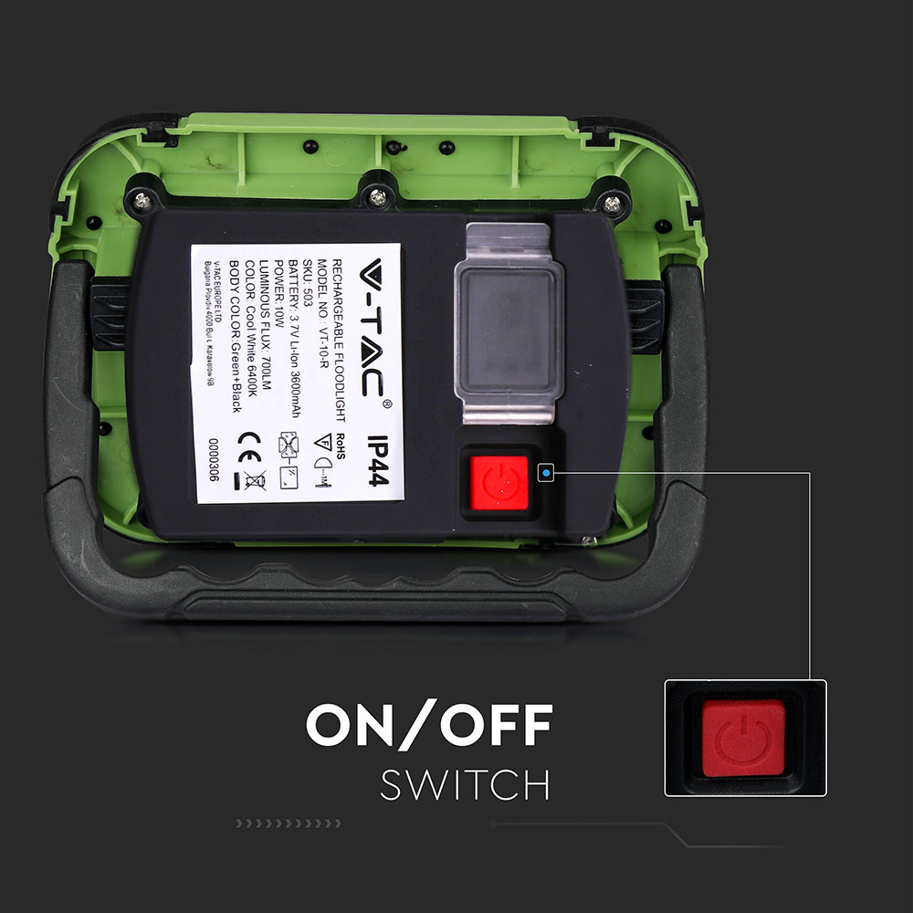 10W LED Proiettore Ricaricabile SAMSUNG Chip IP44 4000K img 2