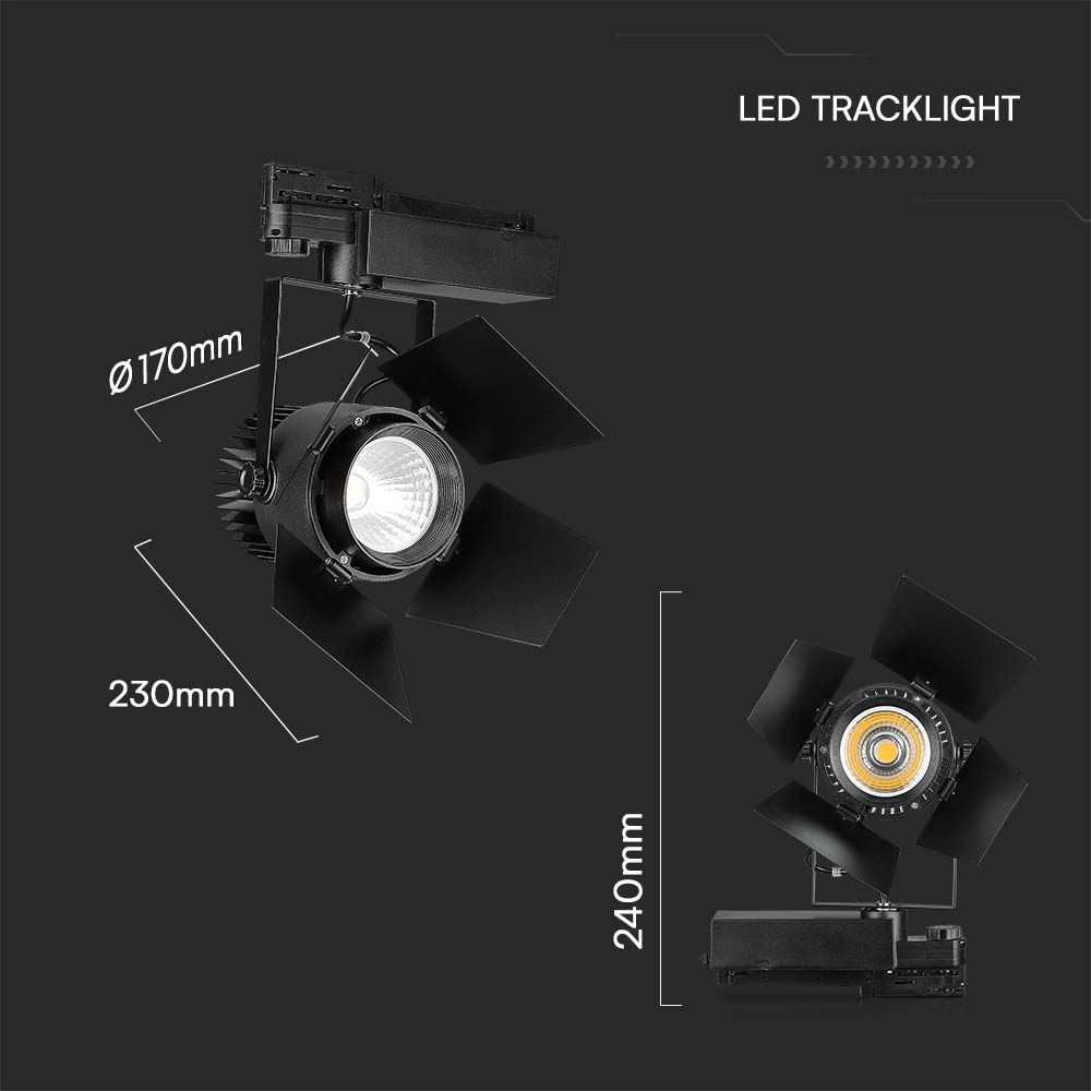 33W LED Tracklight SAMSUNG CHIP Black Body 3000K