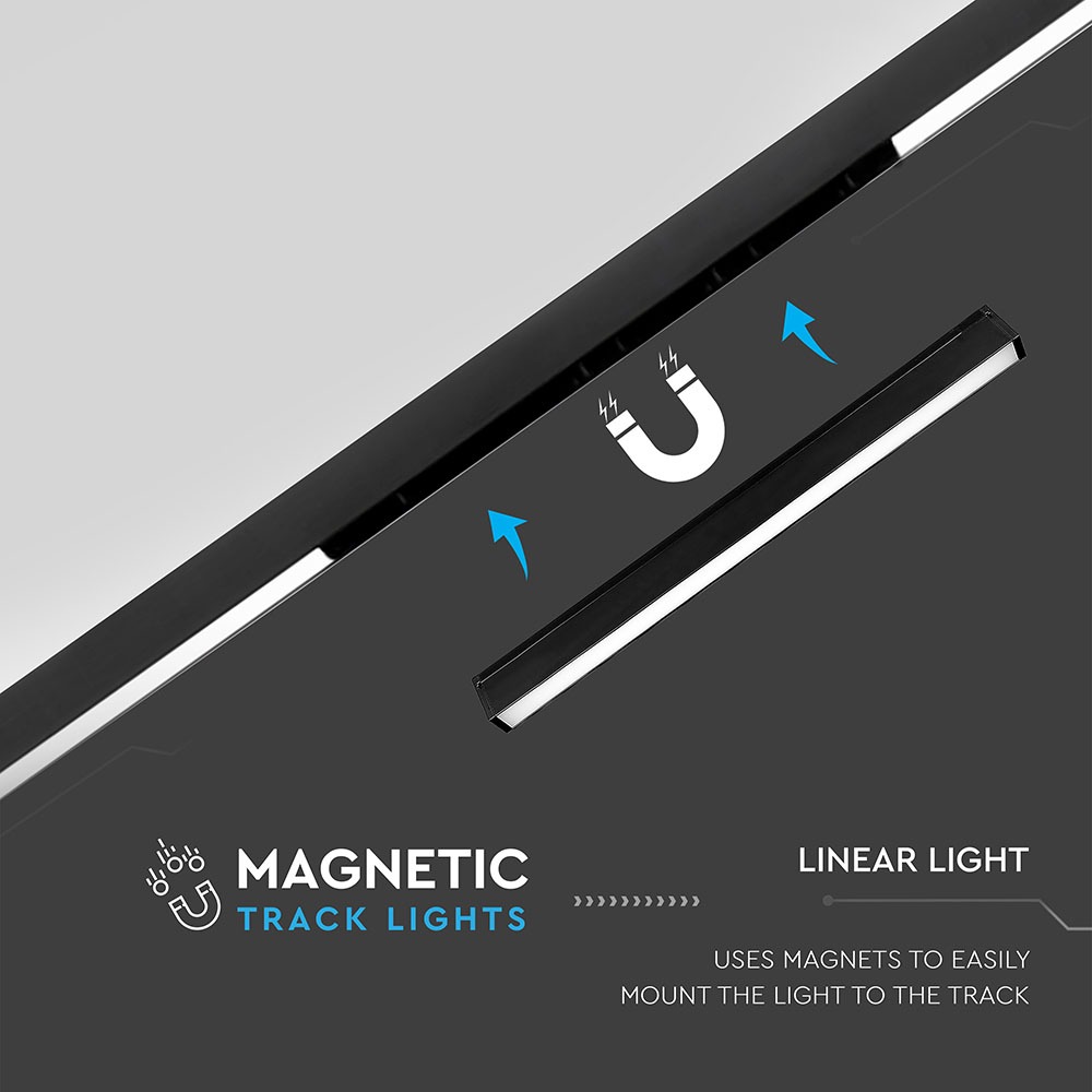 20W LED Magnetico SMD lineare nero IP20 24V 4000K
