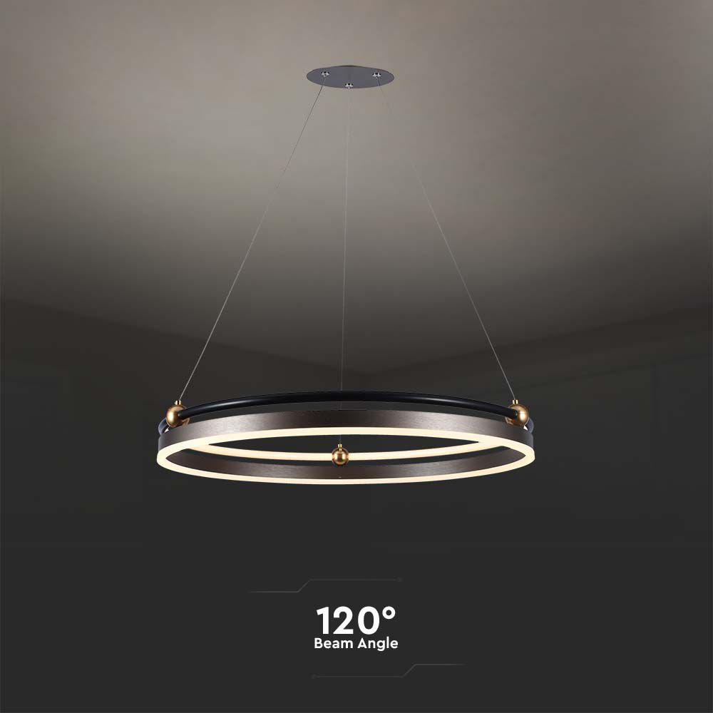 30W LED Designer Hanging Lamp Single Ring 3000K Coffee Body img 2