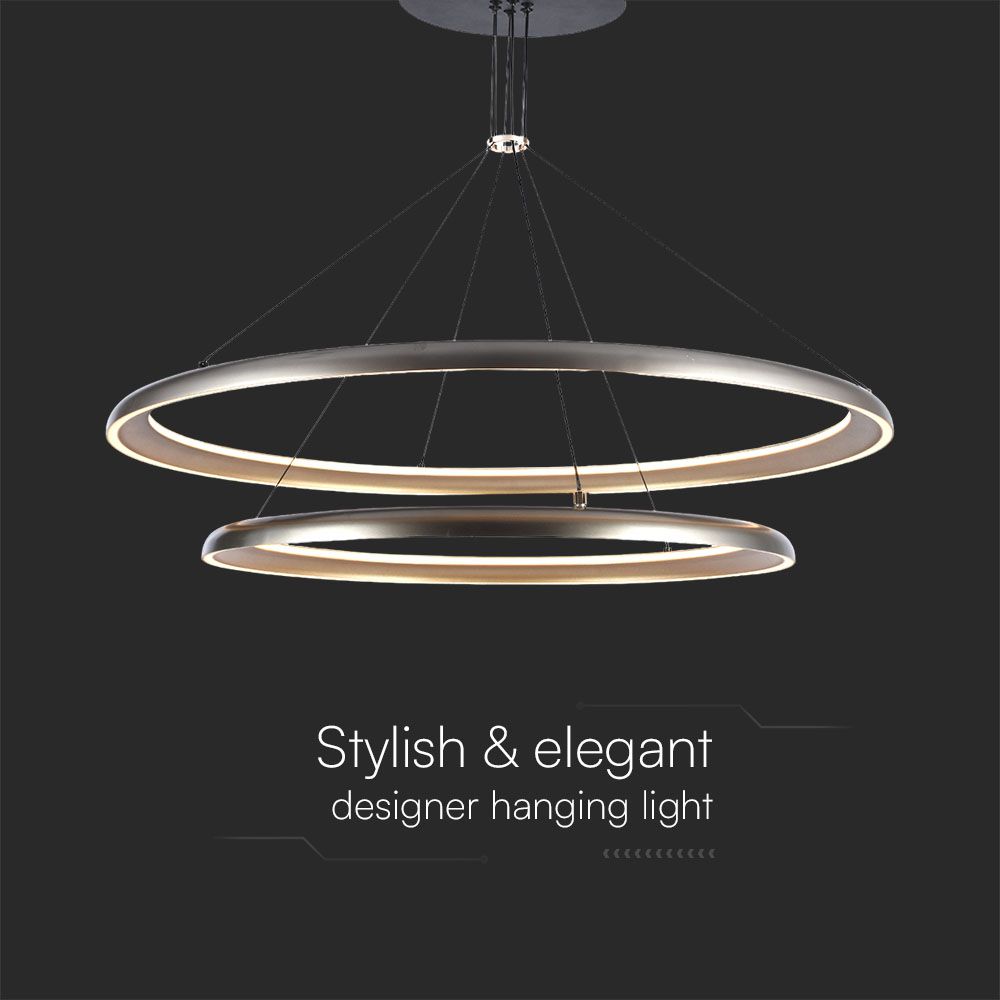 LED Designer Pendant Lampholder Champagne Gold + White Body D400+D600