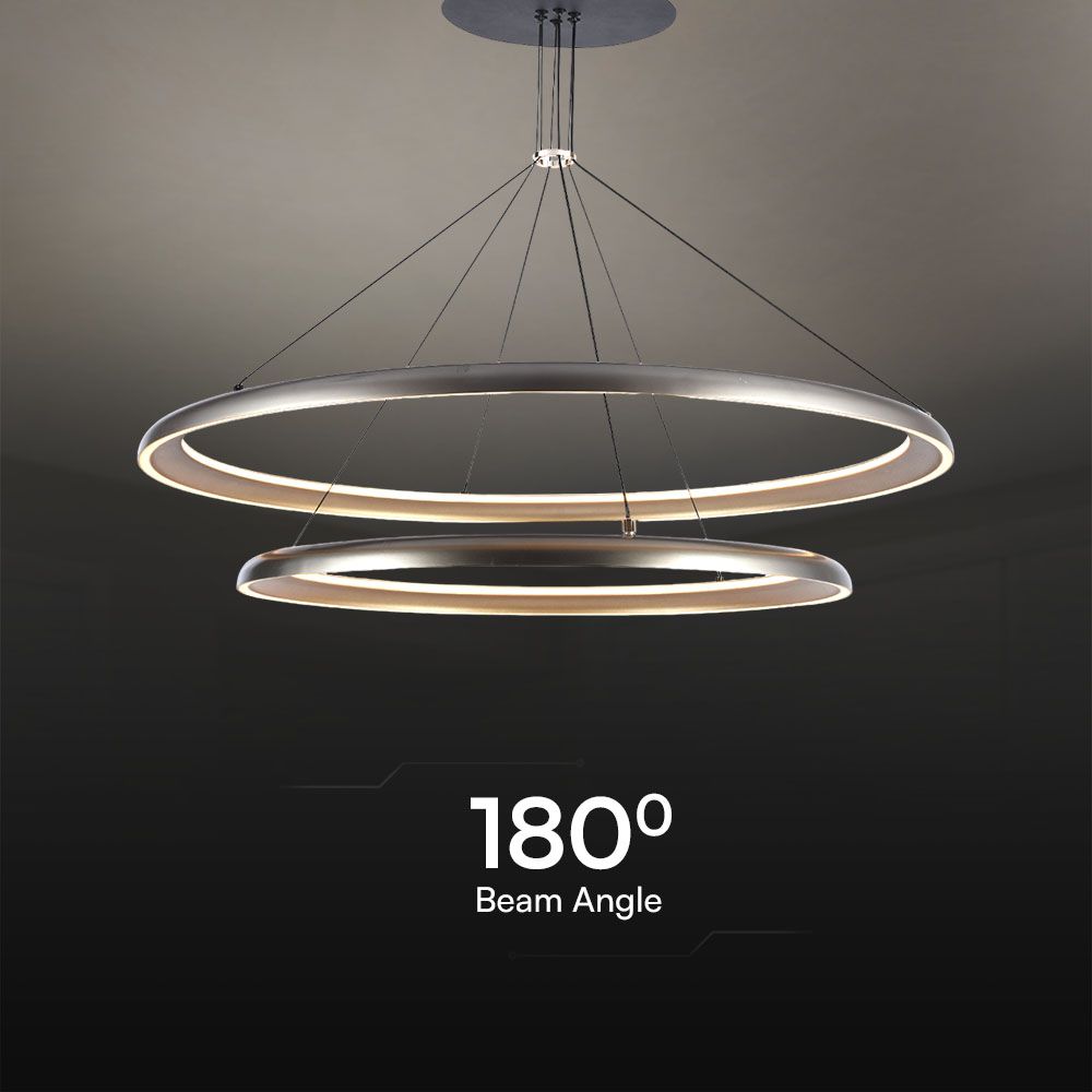 LED Designer Pendant Lampholder Champagne Gold + White Body D400+D600 img 1