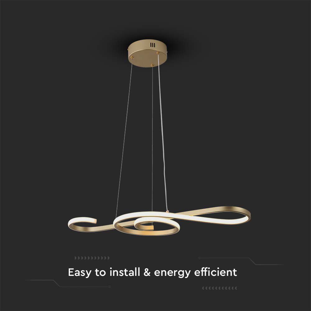 Lampadario LED a Sospensione 18W in Metallo dal Design Moderno 70x25cm Verniciato Oro 3000K
