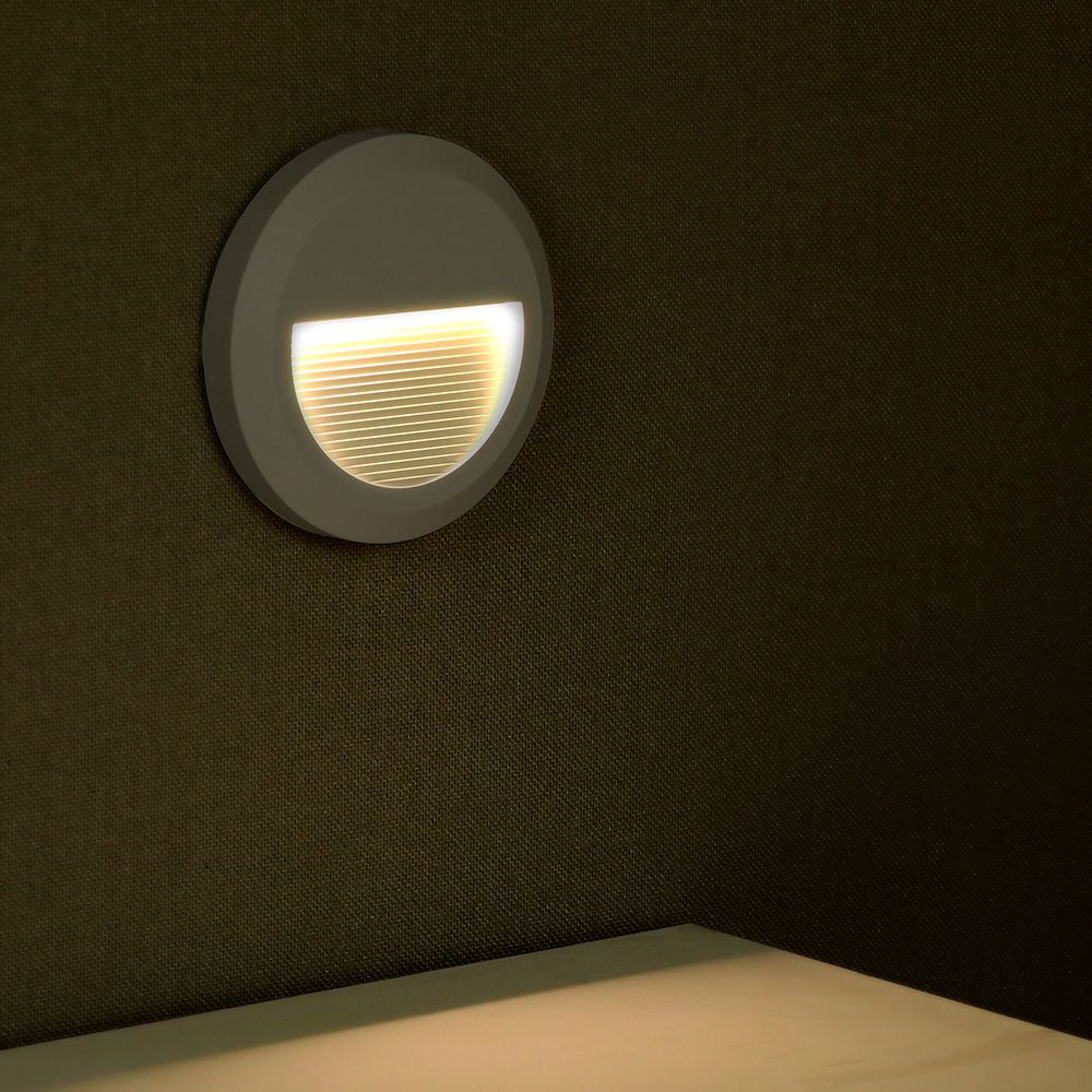 2W LED Step Grey Body Round 3000K