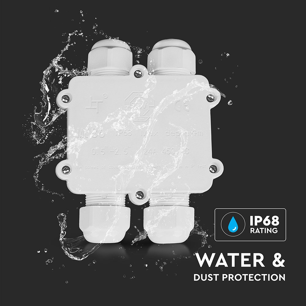 Impermeabile Bianca 4 Pin Scatola di Derivazione con Terminali 8-12mm IP68