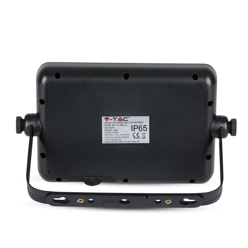 10W LED Proiettore Solare Corpo Nero 4000K img 6