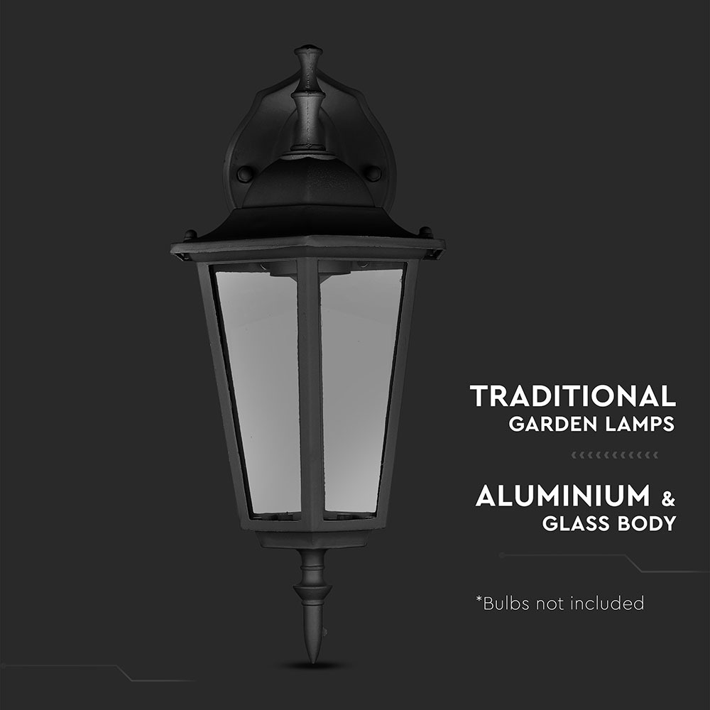Lampada Giardino da parete E27 Nero
