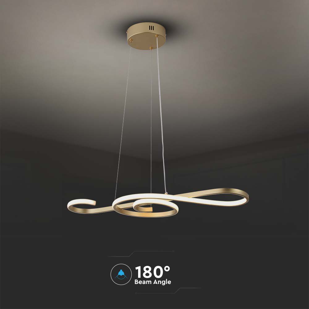 Lampadario LED a Sospensione 18W in Metallo dal Design Moderno 70x25cm Verniciato Oro 3000K img 2