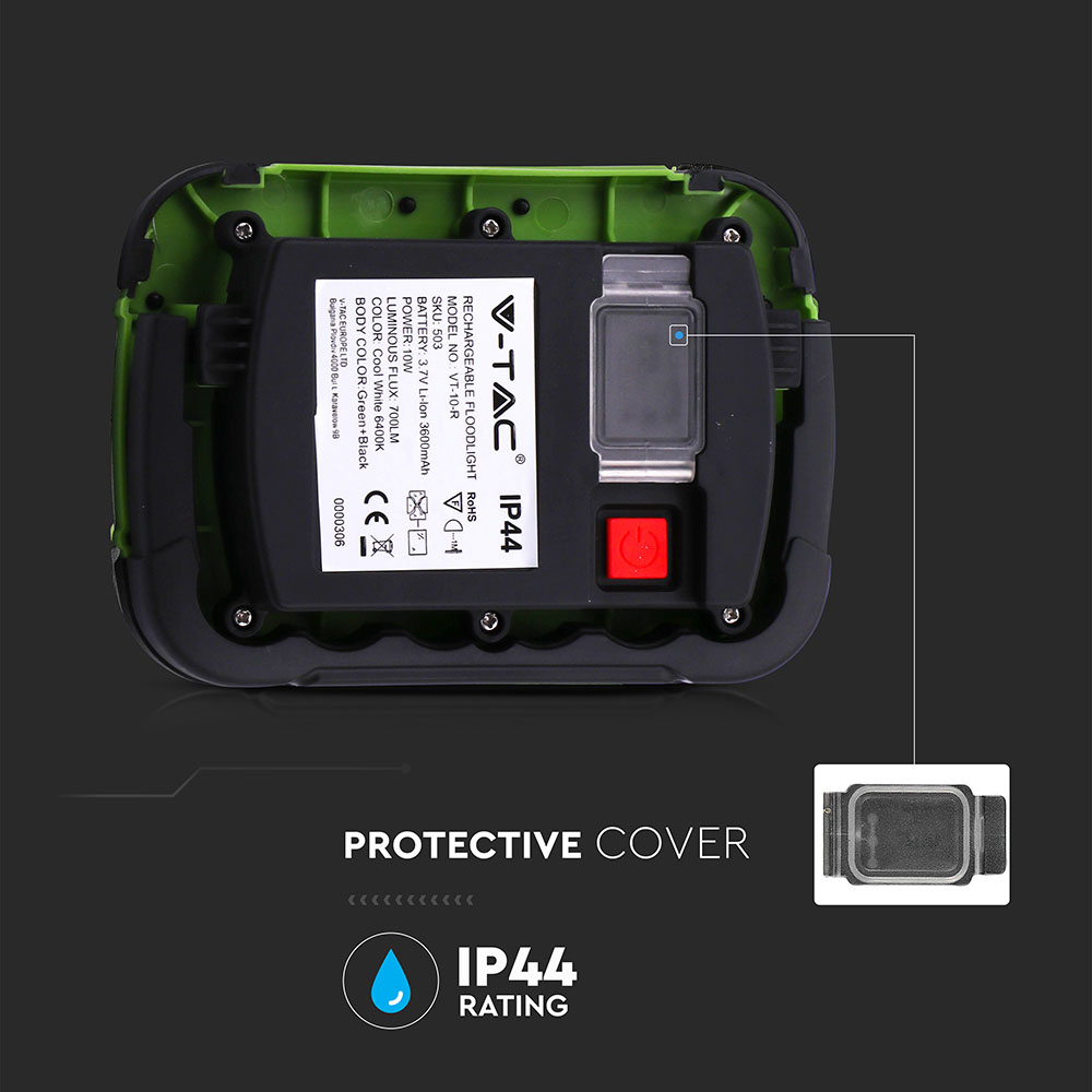 10W LED Proiettore Ricaricabile SAMSUNG Chip IP44 4000K img 3