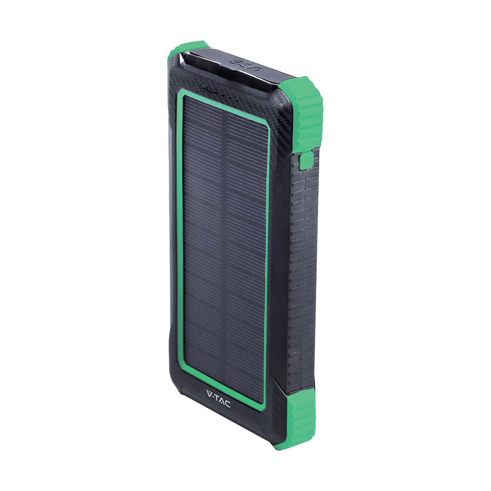 Power Bank 10.000 mAh con Pannello Solare e Ricarica Wireless Colore Nero