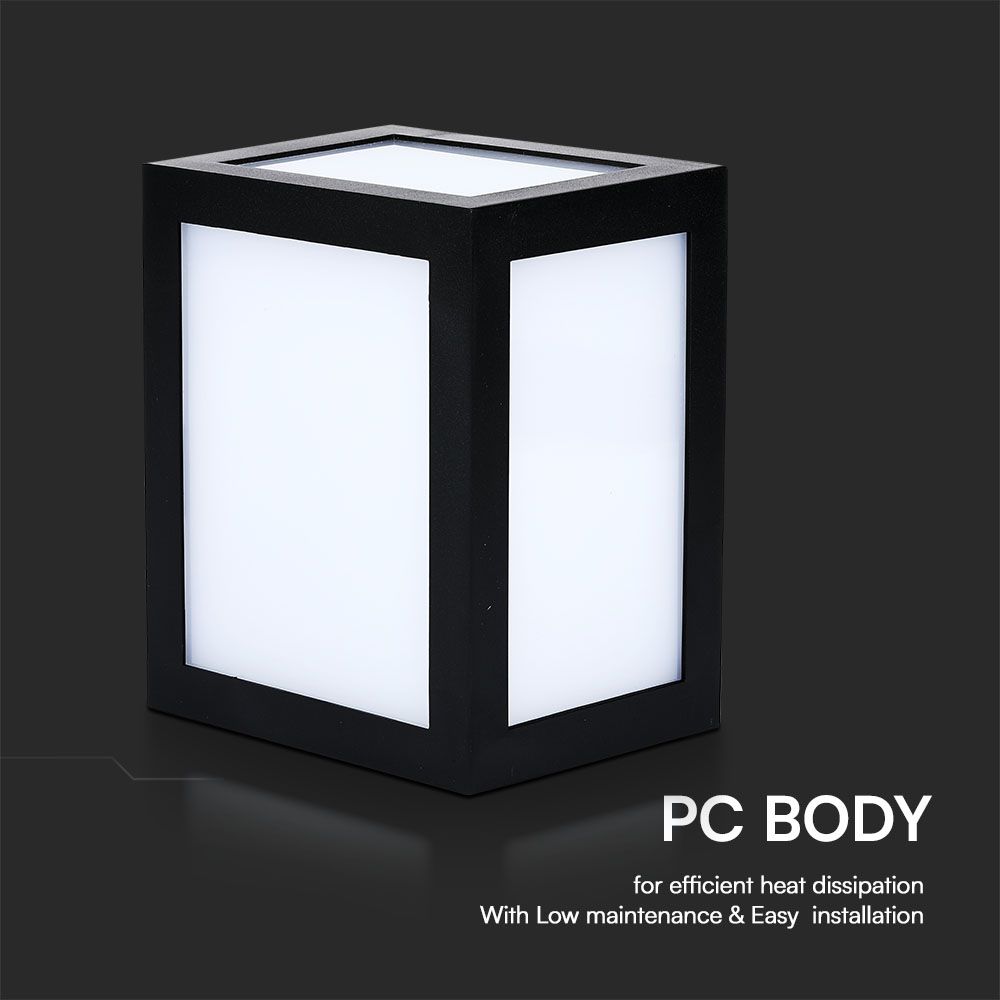 12W LED Wall Light Black Body 3000K